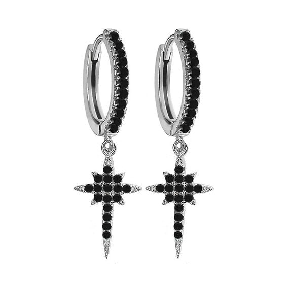 Kolczyki kółka z krzyżykiem clickery