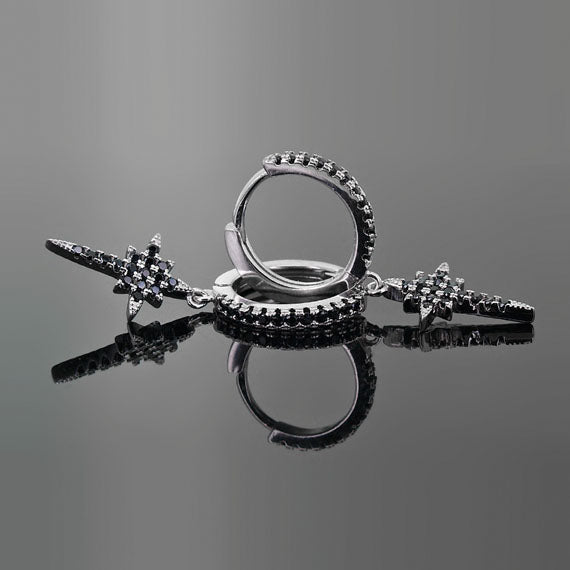 Kolczyki kółka z krzyżykiem clickery