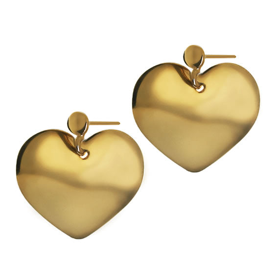 Kolczyki serca wiszące sztyft