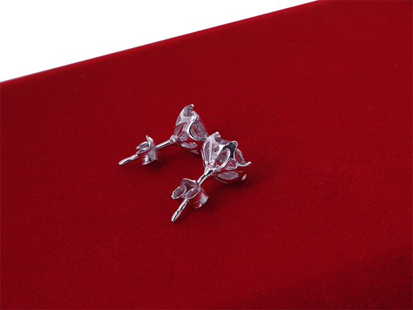 Kolczyki z białą cyrkonią 7mm sztyft