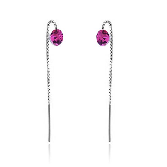 Kolczyki przekładane okrągła cyrkonia 6mm różowe