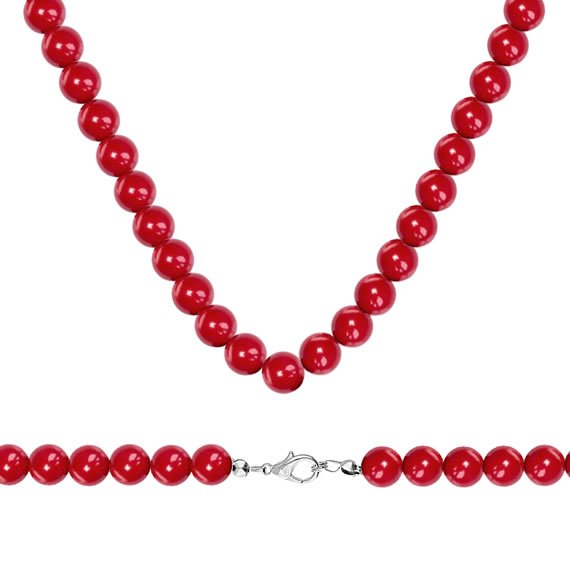 Naszyjnik czerwone korale 50cm 8mm