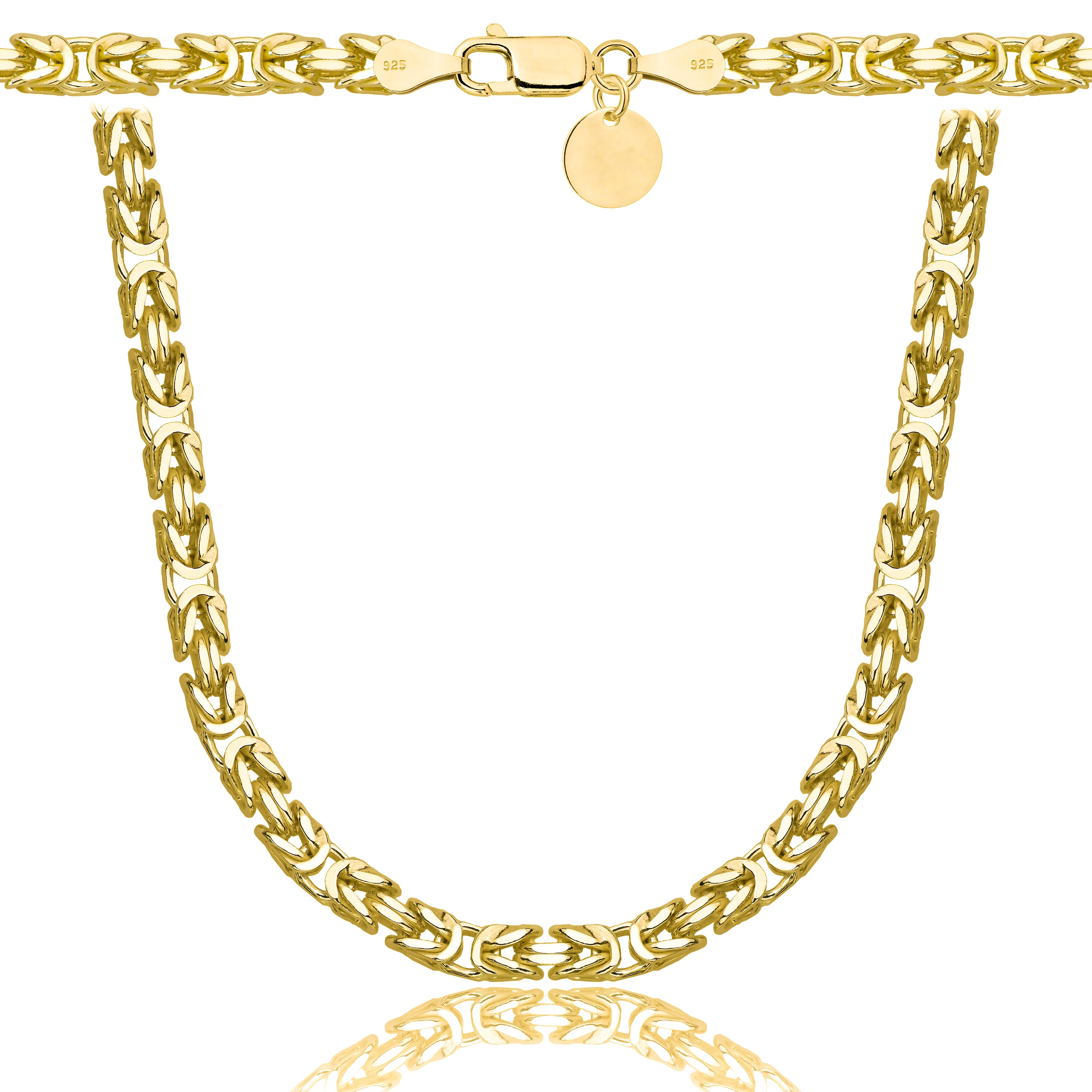 Łańcuszek pozłacany srebrny królewski 4,5 mm pr. 925