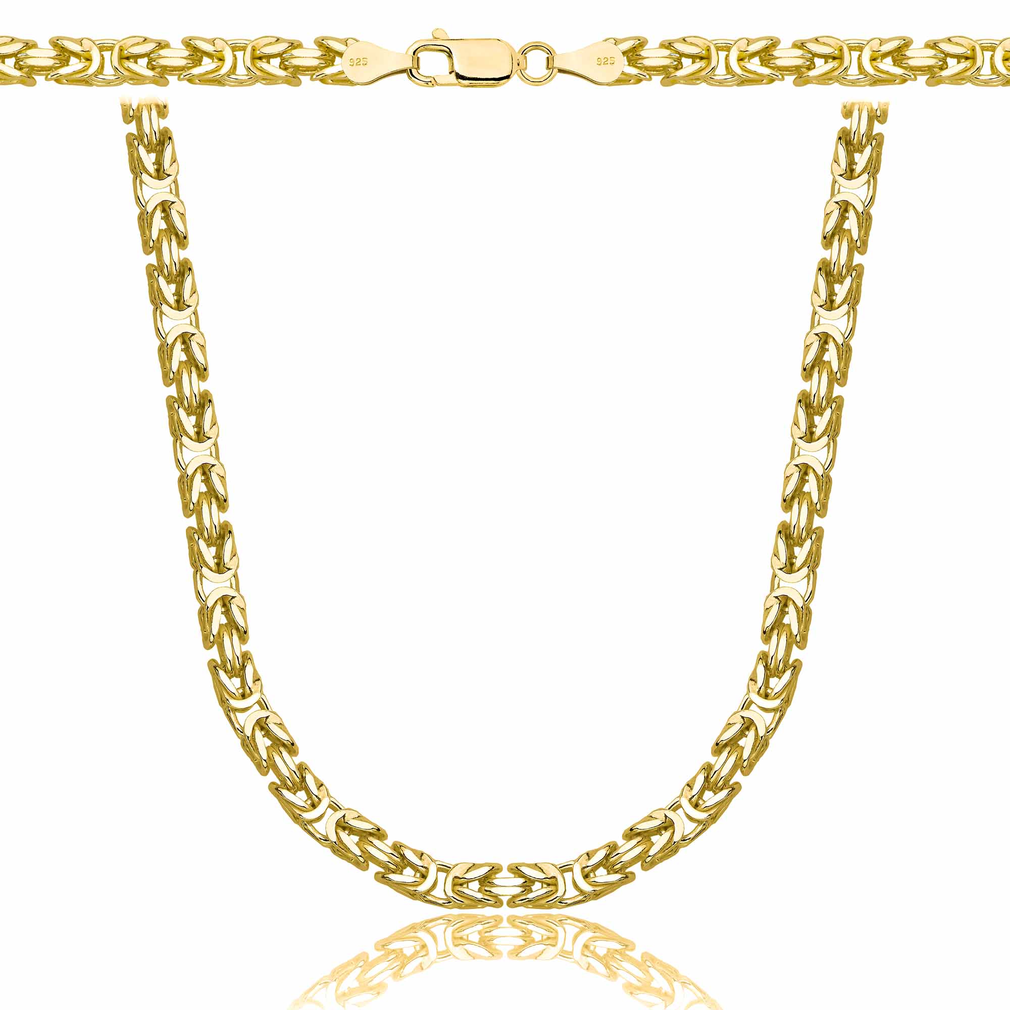 Łańcuszek pozłacany srebrny królewski 4 mm pr. 925