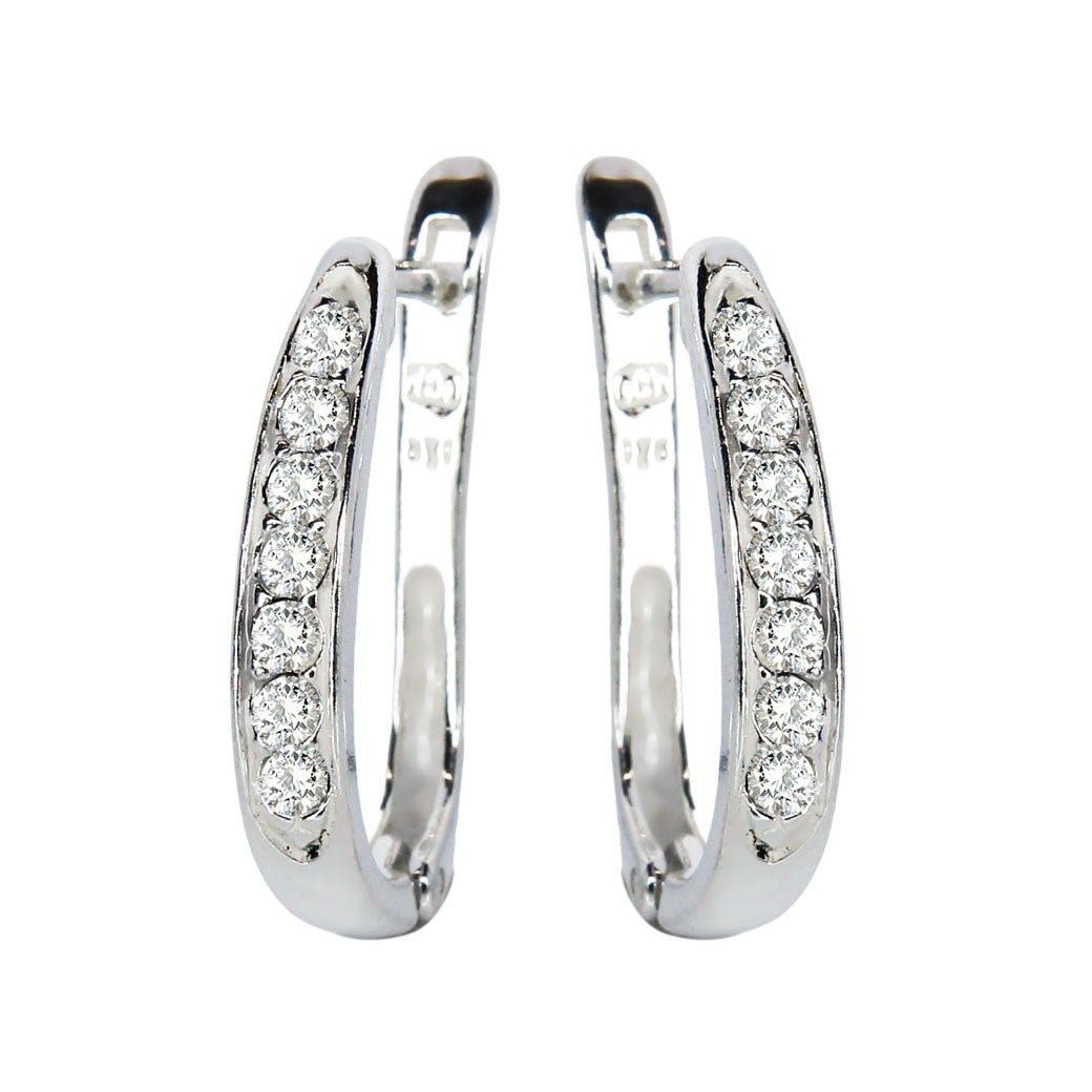 Kolczyki krople/owalne z cyrkoniami