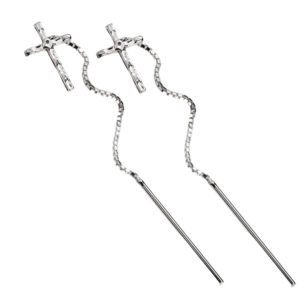 Kolczyki przekładane z krzyżykiem