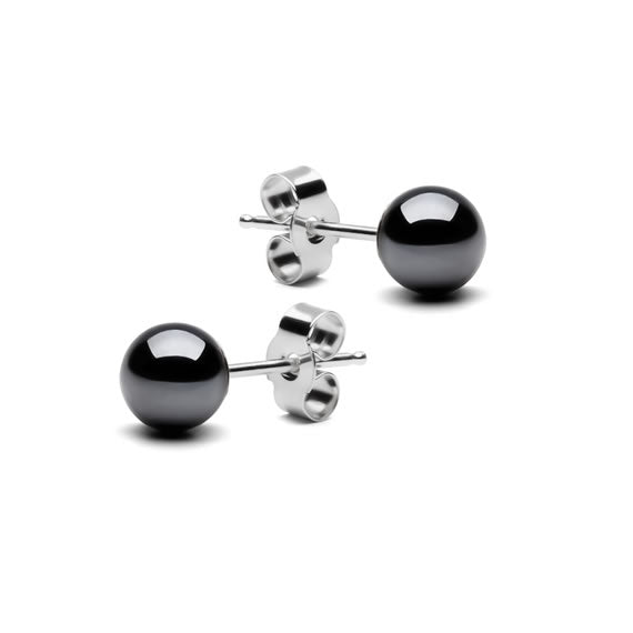 Kolczyki kulki z krzemem 4 mm