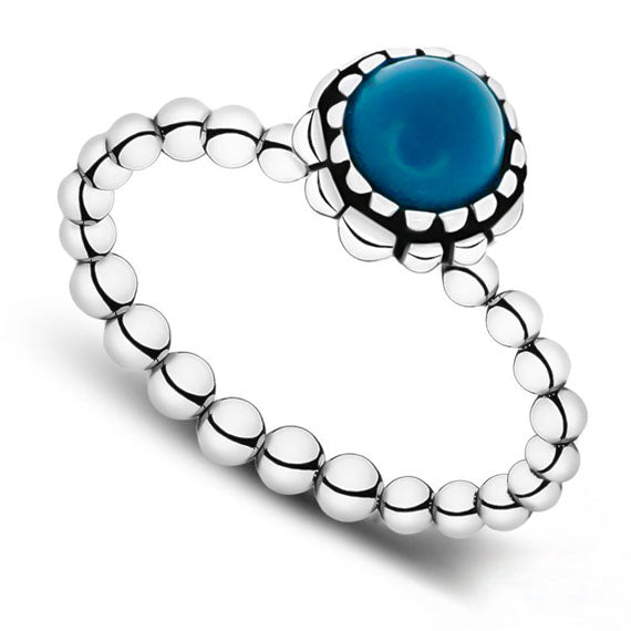 Pierścionek kulkowy z turkusem