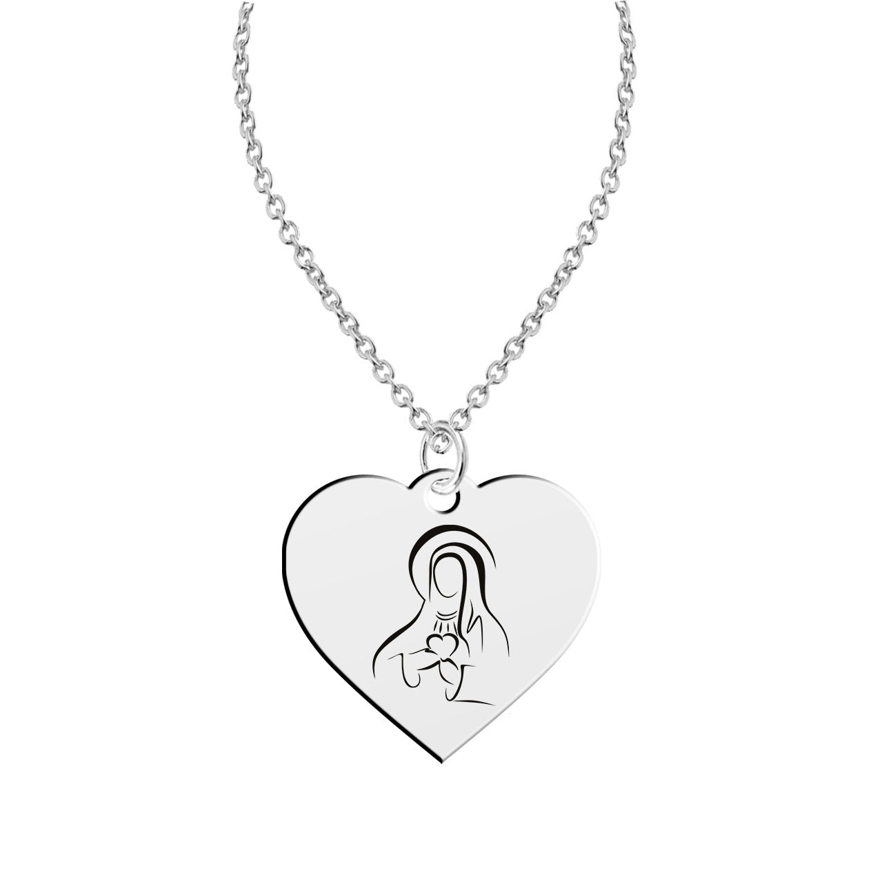 Grawerowana zawieszka na pamiątkę I Komunii Świętej - Matka Boska