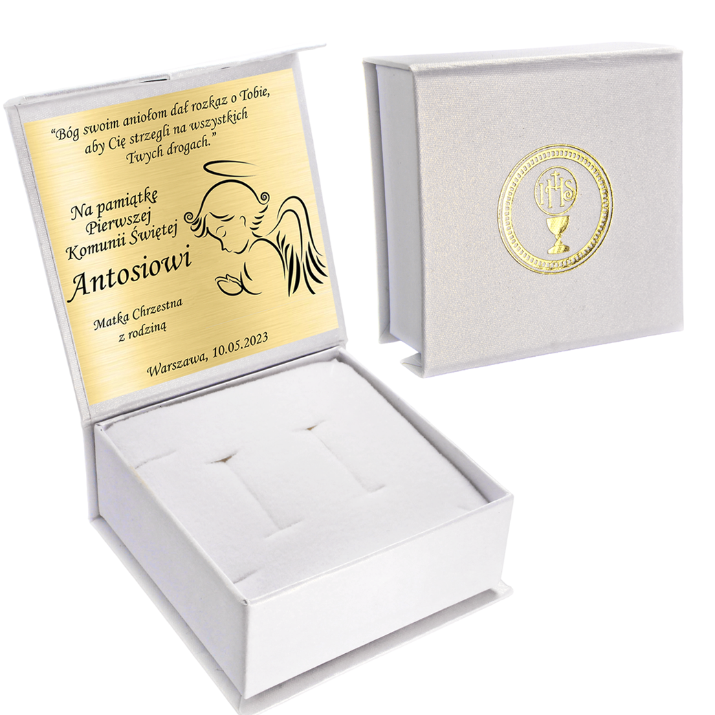 Pudełko Pamiątka Pierwszej Komunii Świętej - Twój własny tekst