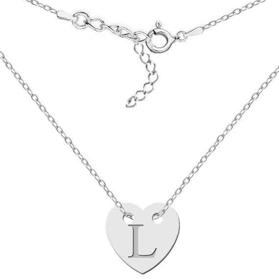 Naszyjnik z sercem i wygrawerowaną literką L