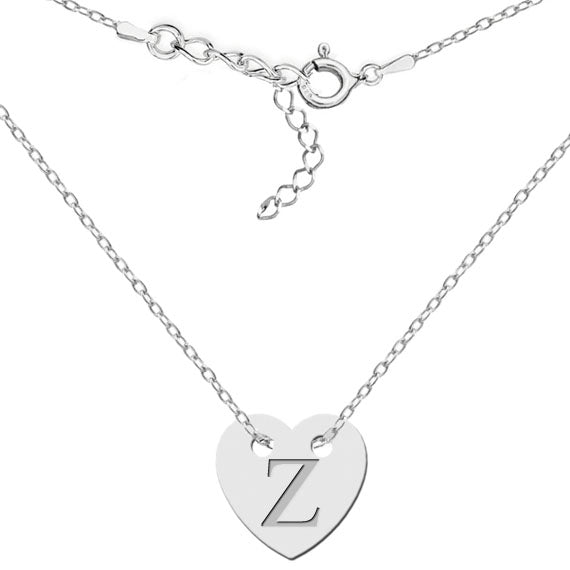Naszyjnik z sercem i wygrawerowaną literką Z