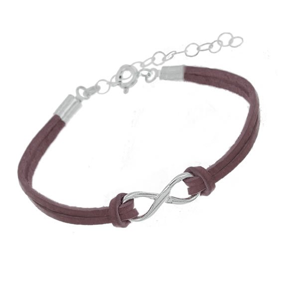 Bransoletka nieskończoność rzemyk mała brązowa