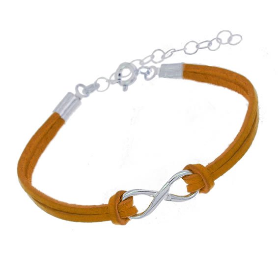 Bransoletka nieskończoność rzemyk mała pomarańczowa