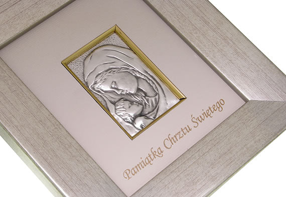 Obrazek srebrny Pamiątka Chrztu