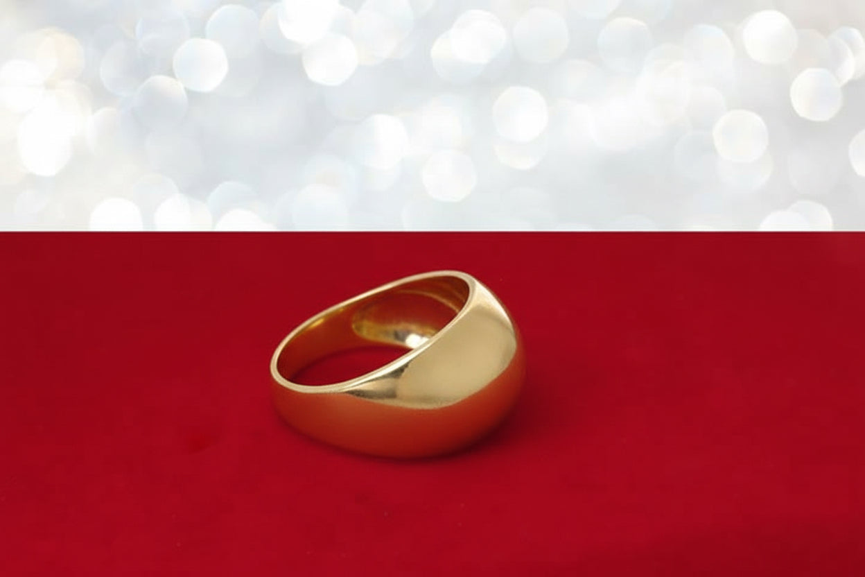 Gładka wysoka obrączka