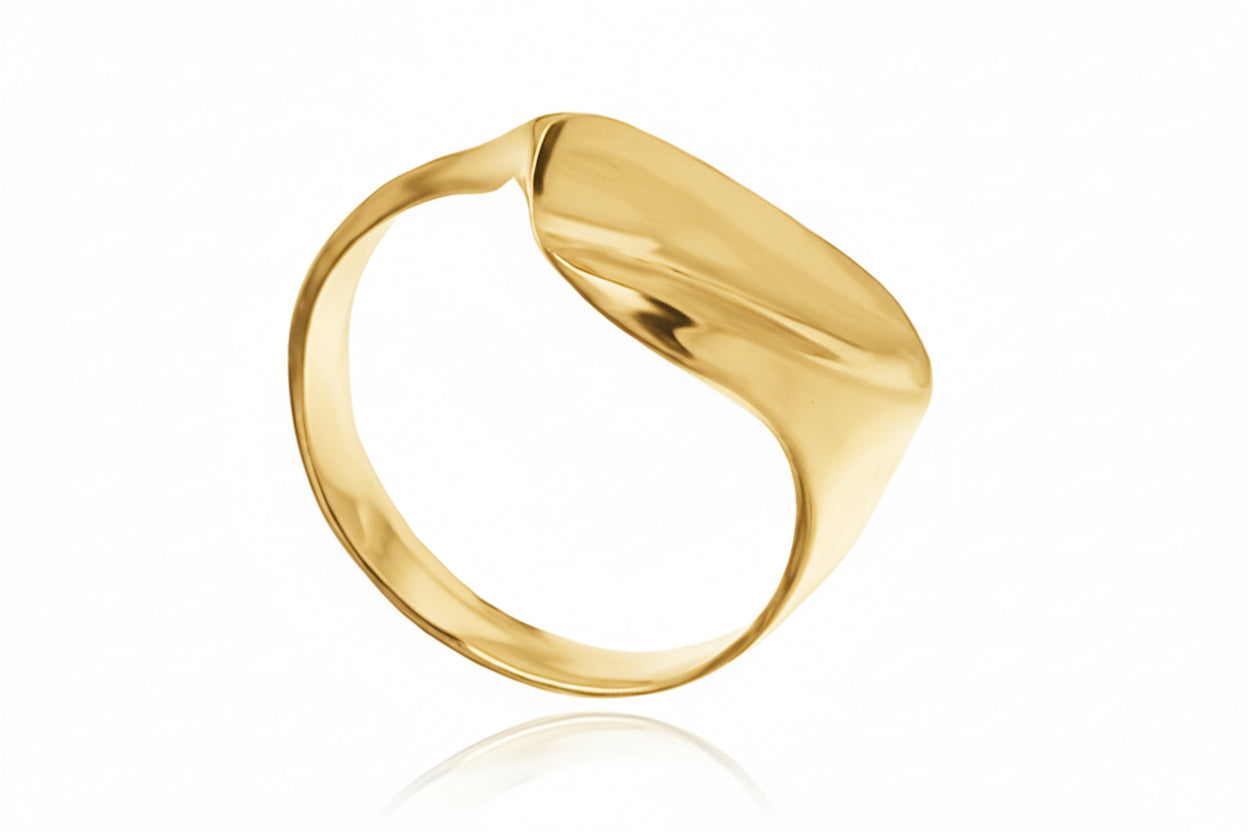 Pierścionek gładki asymetryczny