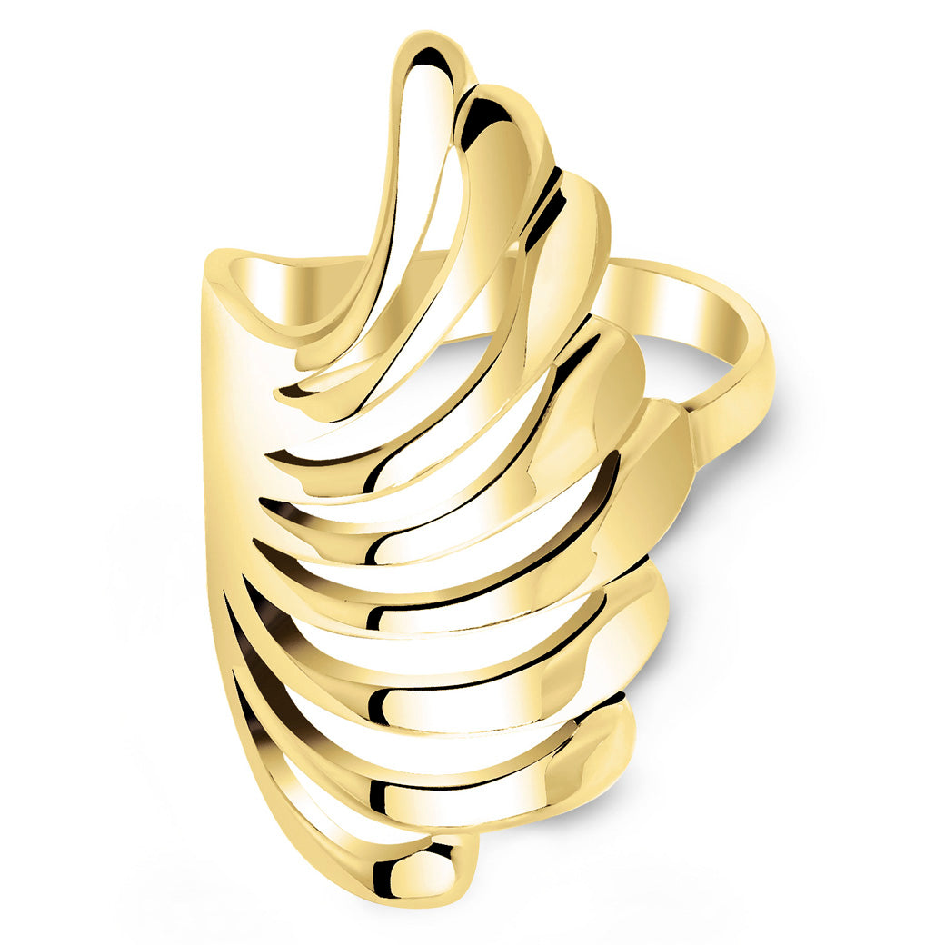 Pierścionek skrzydło pokryty złotem