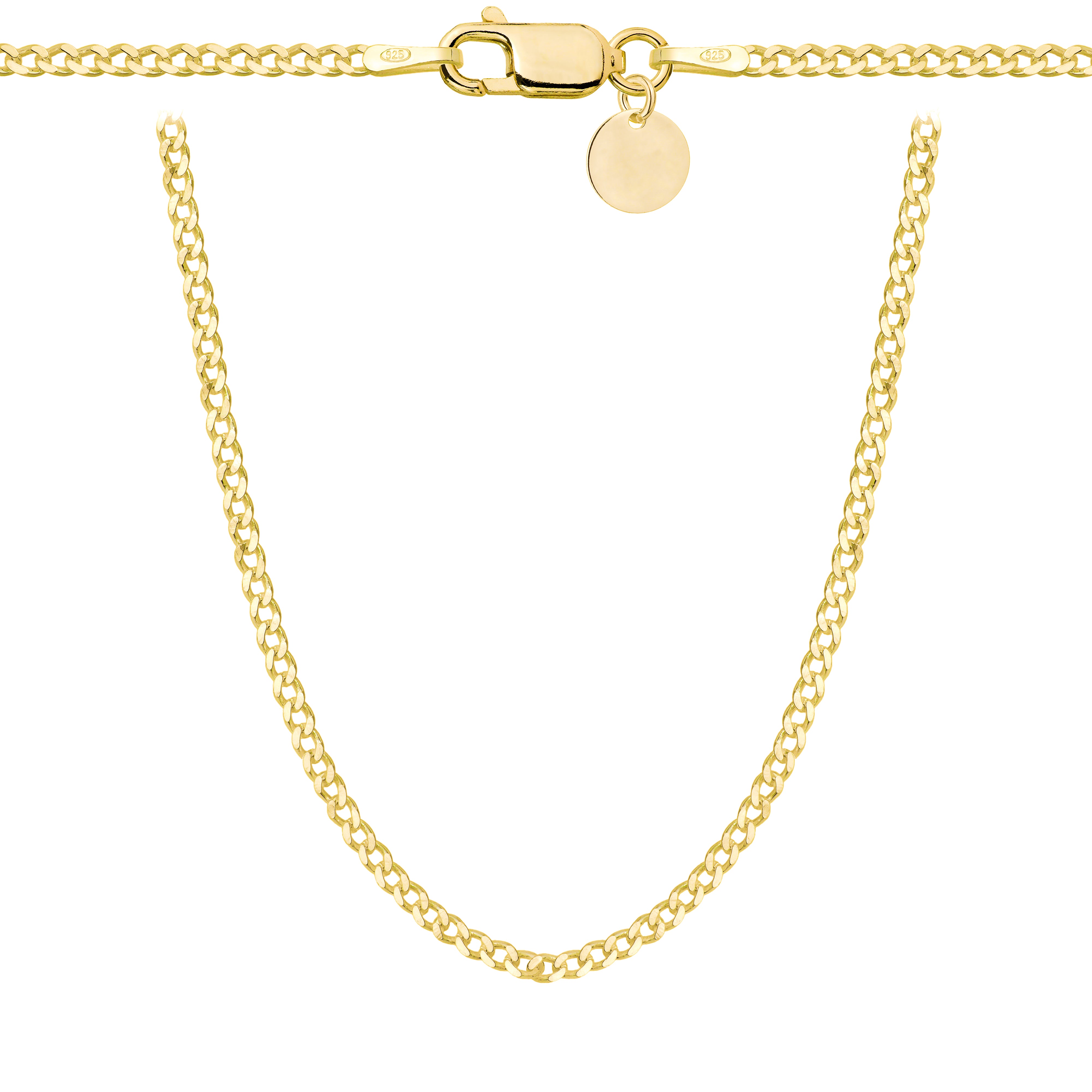 Łańcuszek pozłacany srebrny pancerka 2mm pr. 925