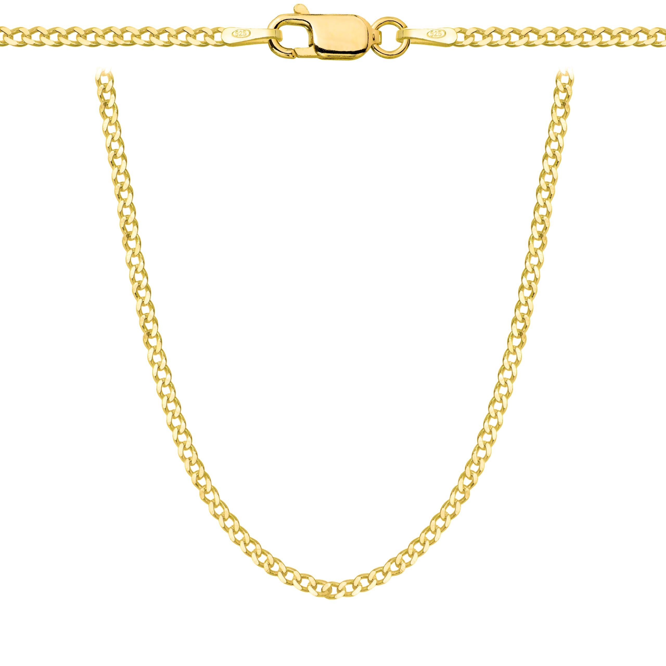 Łańcuszek pozłacany srebrny pancerka 2mm pr. 925