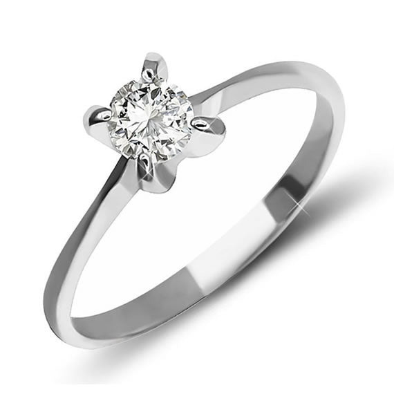 Pierścionek z białą cyrkonią 4mm