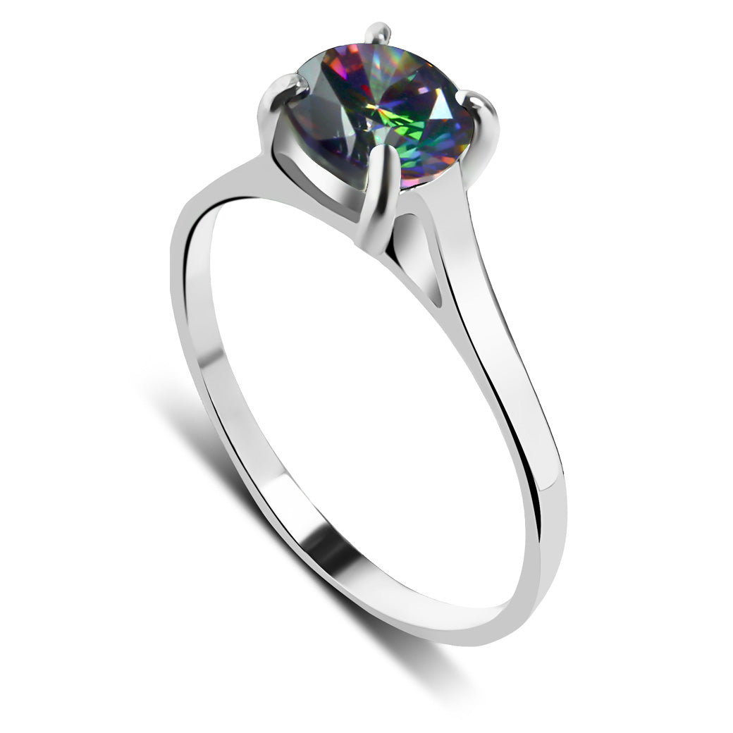 Pierścionek z cyrkonią wielokolorową mystic 6mm