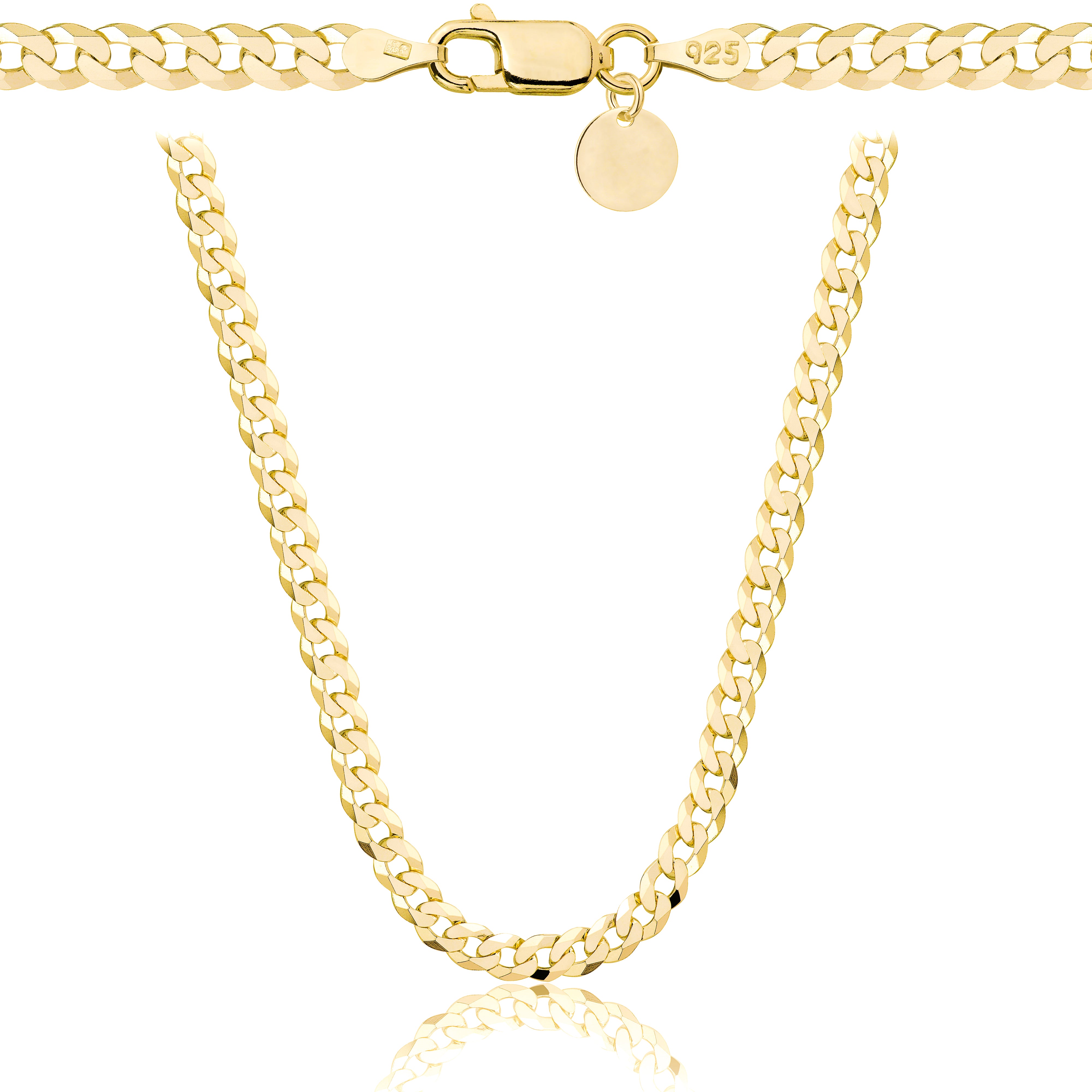 Łańcuszek pozłacany srebrny pancerka 3,8mm pr. 925