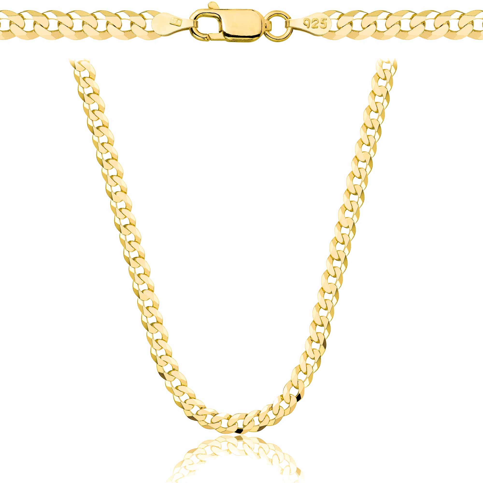 Łańcuszek pozłacany srebrny pancerka 3,8mm pr. 925