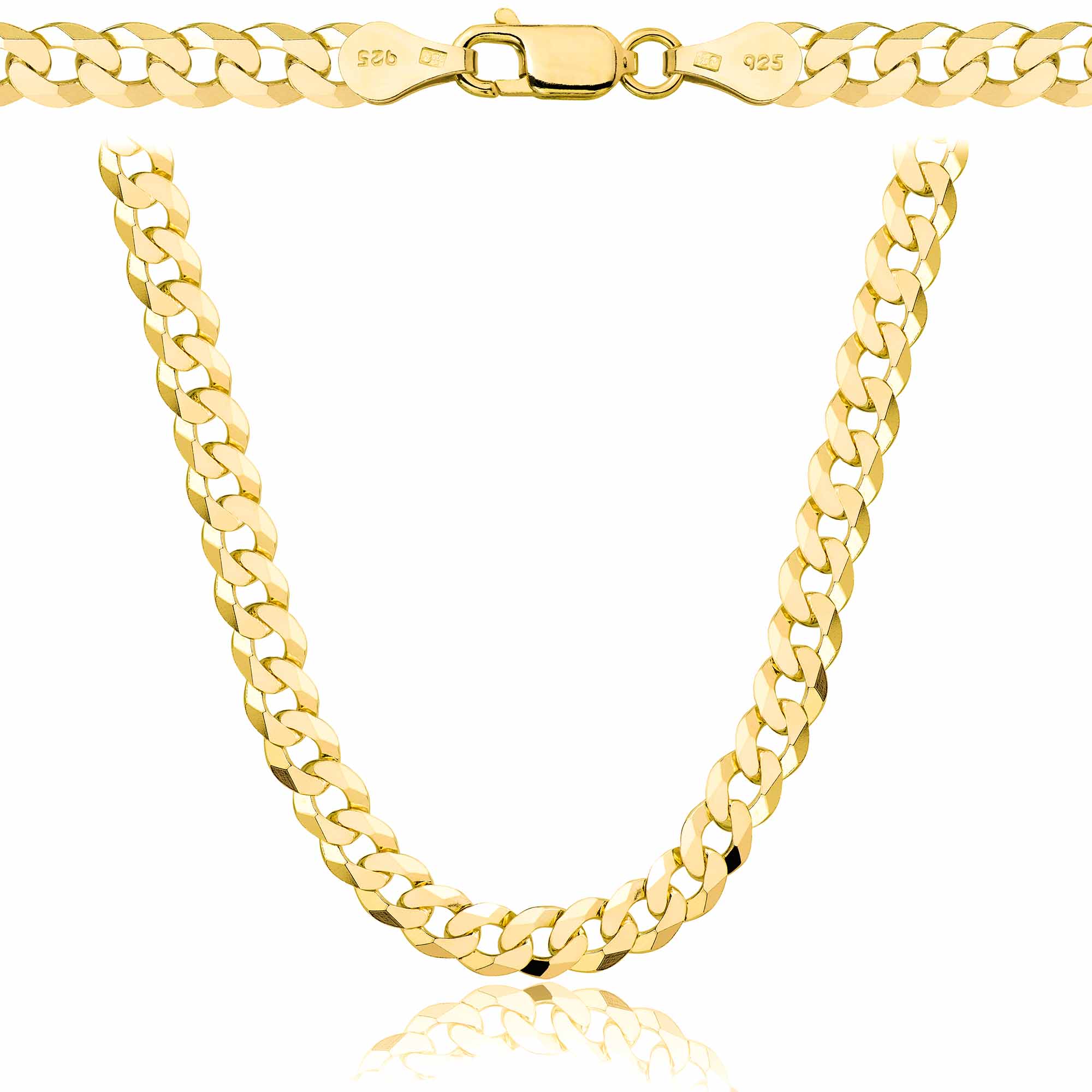 Łańcuszek pozłacany srebrny pancerka 5,6mm pr. 925