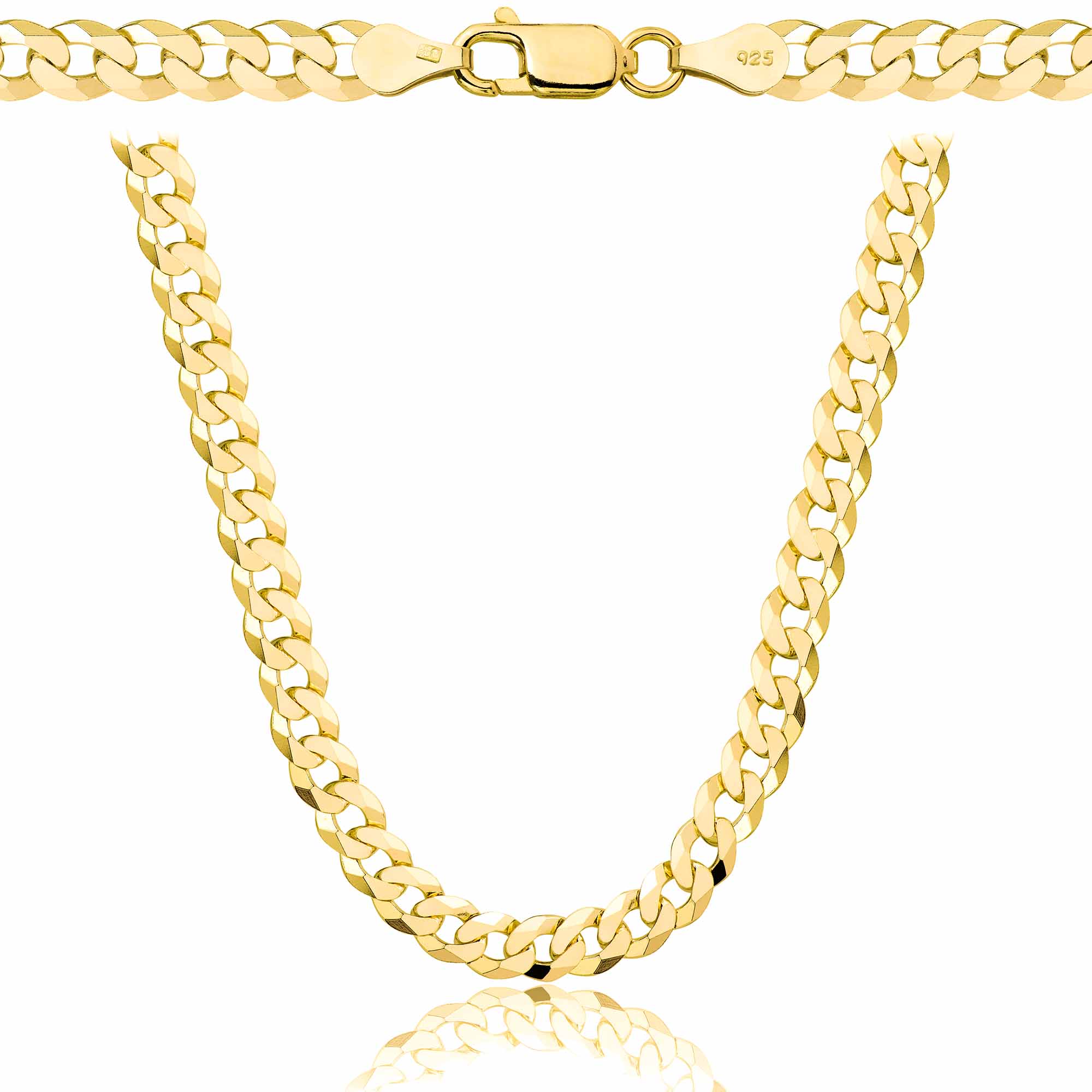 Łańcuszek pozłacany srebrny pancerka 5mm pr. 925