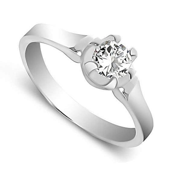 Pierścionek z białą cyrkonią 4mm