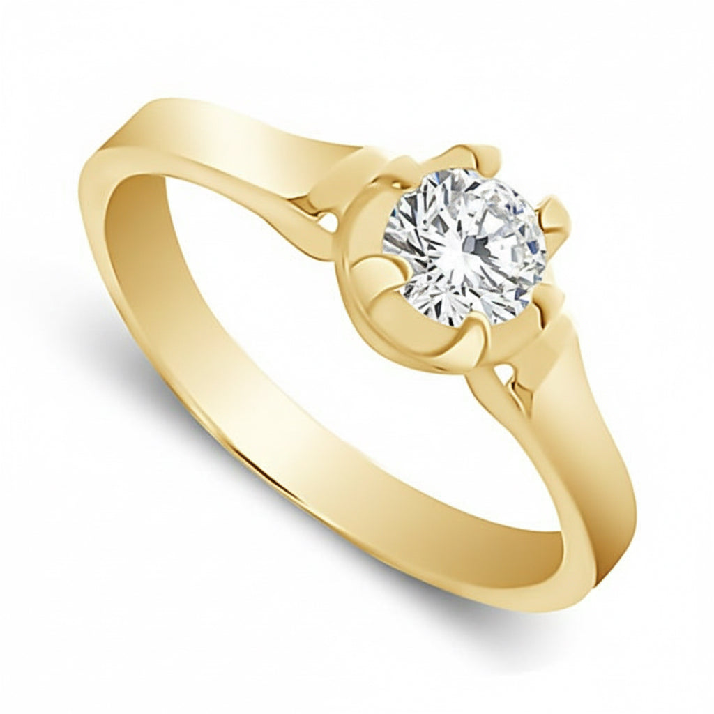 Pierścionek z białą cyrkonią 4mm