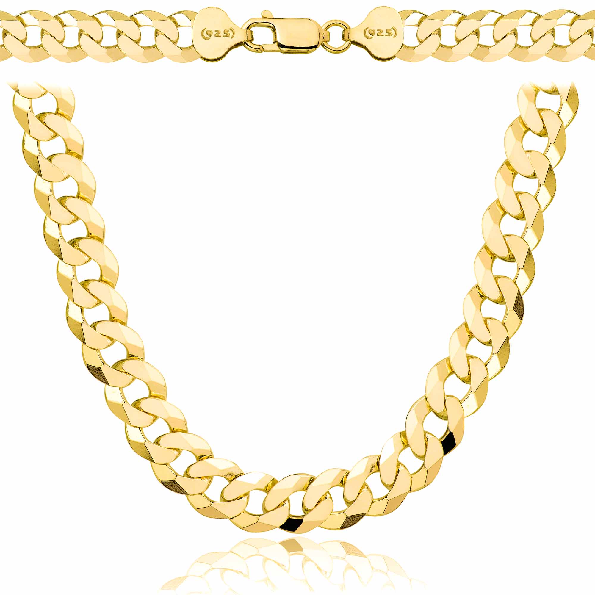 Łańcuszek pozłacany srebrny pancerka 7,5mm pr. 925