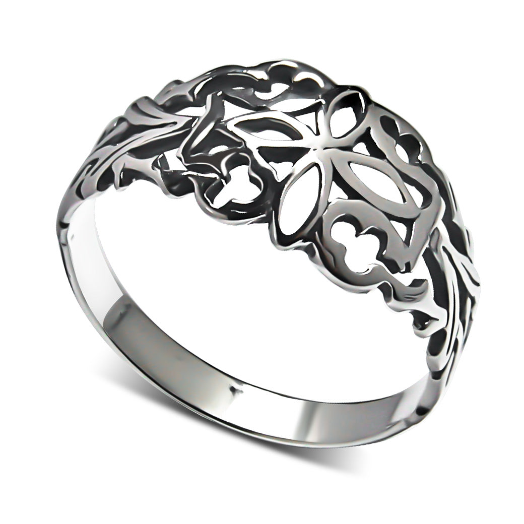 Pierścionek ażurowy srebrny