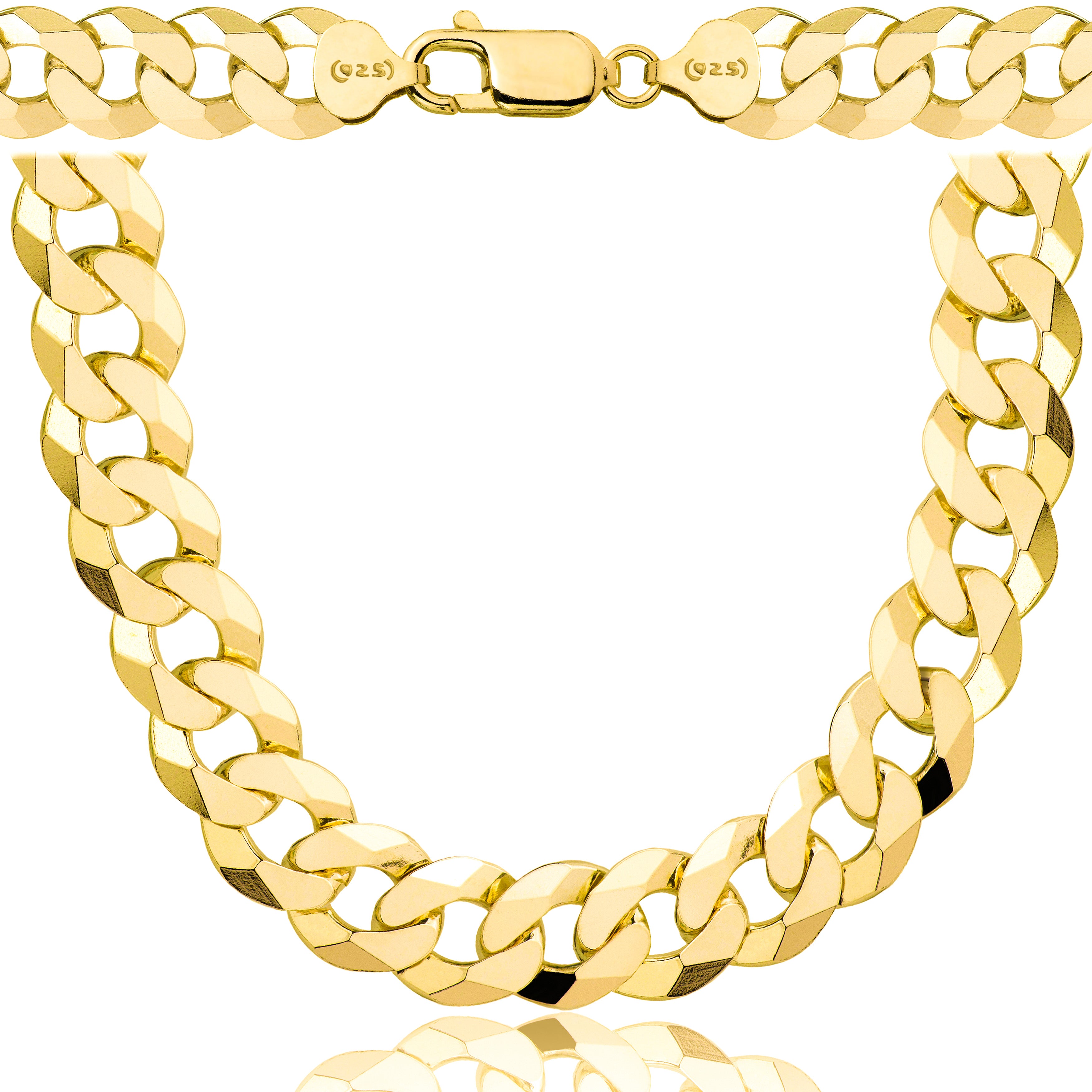 Łańcuszek pozłacany srebrny pancerka 10,5mm pr. 925