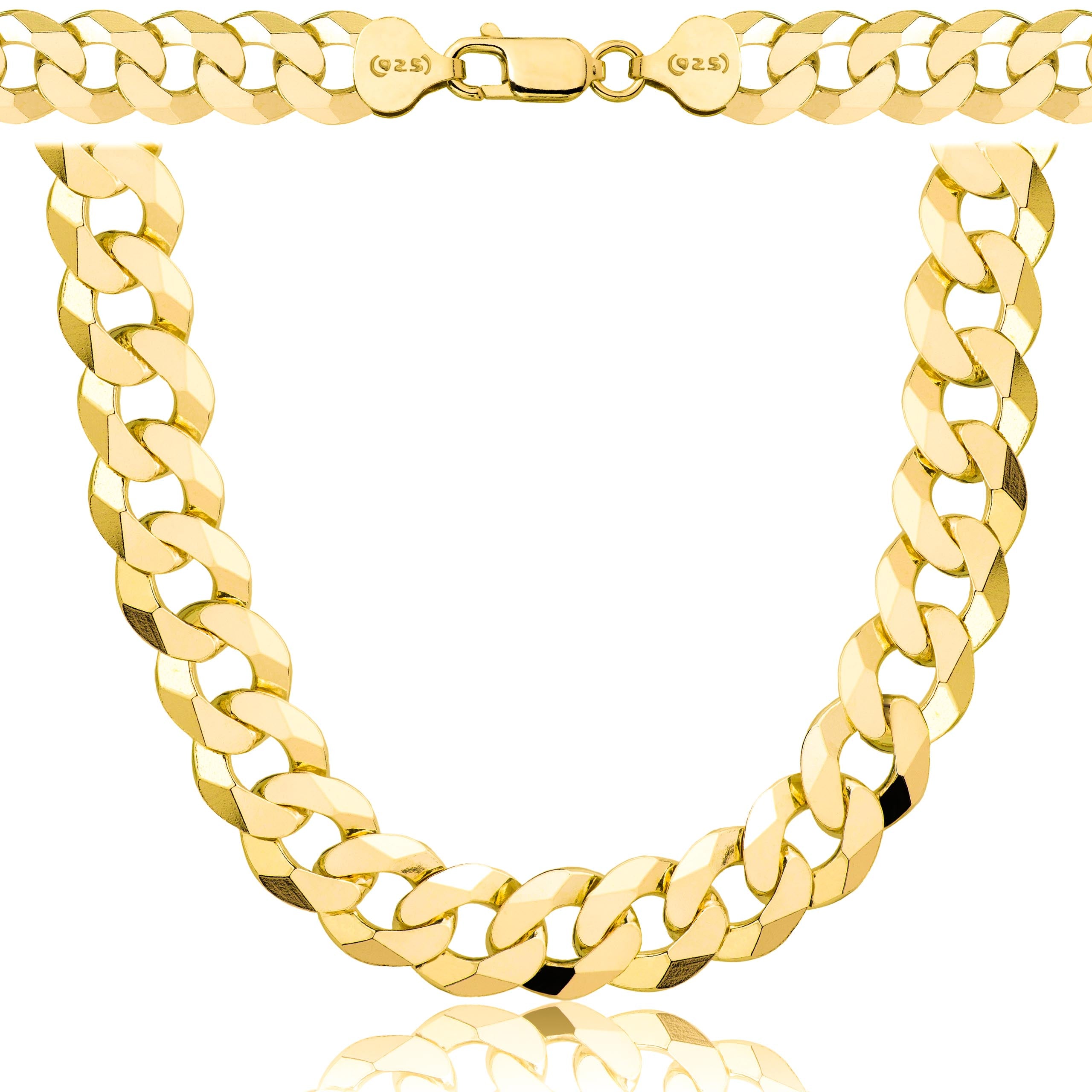 Łańcuszek pozłacany srebrny pancerka 9,5mm pr. 925