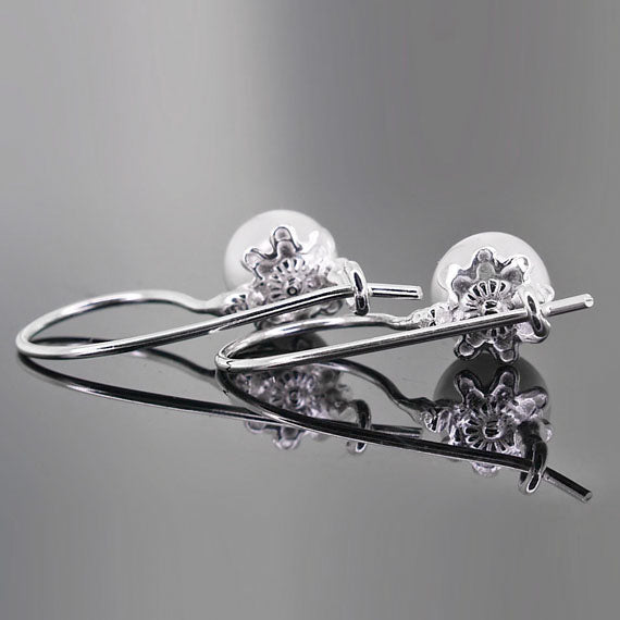 Wiszące kolczyki z perełką 8mm