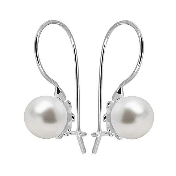 Wiszące kolczyki z perełką 8mm