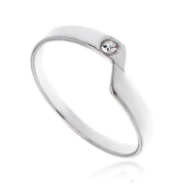 Minimalistyczna obrączka z kamieniem