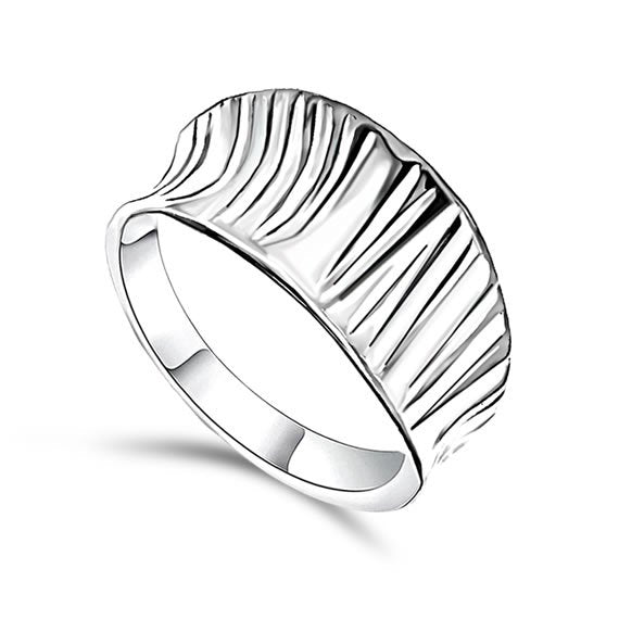 Pierścionek wklęsły zdobiony