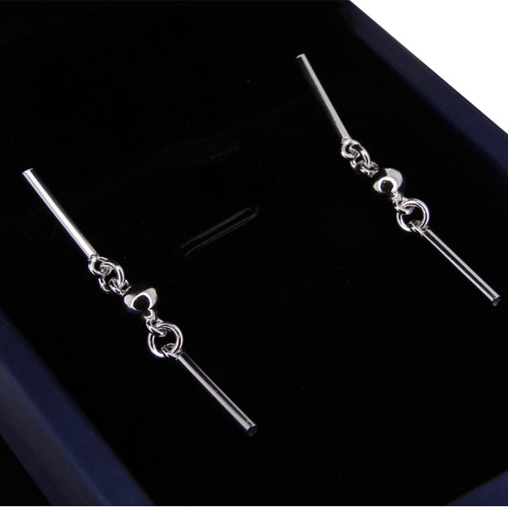 Kolczyki podwójne rurki z kulką