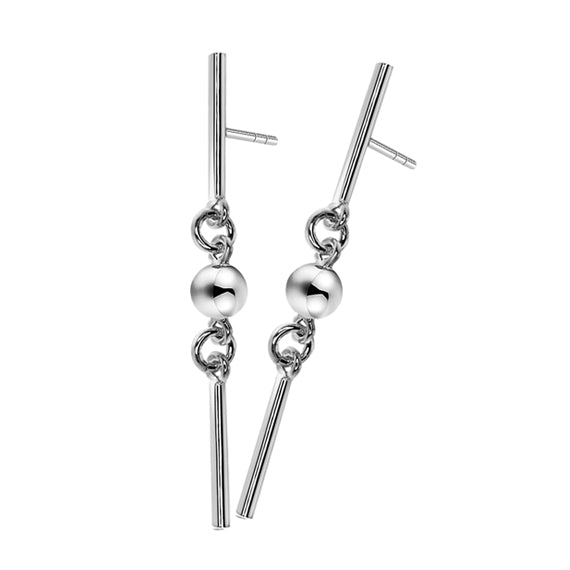 Kolczyki podwójne rurki z kulką