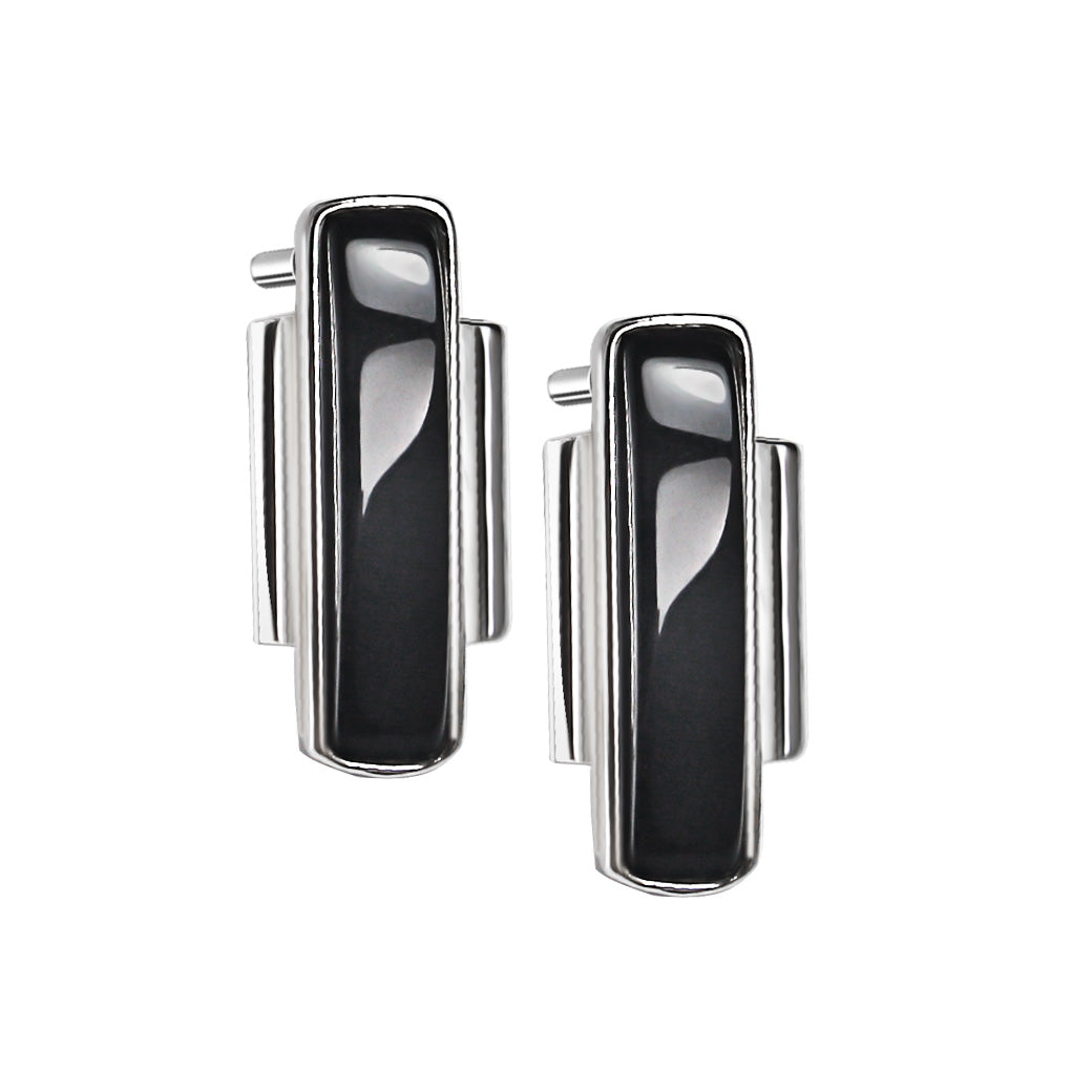 Kolczyki prostokąty z onyksem Charisma