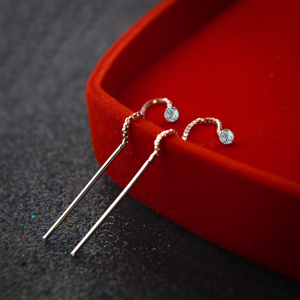 Kolczyki przekładane z cyrkonią 2,5 mm białe