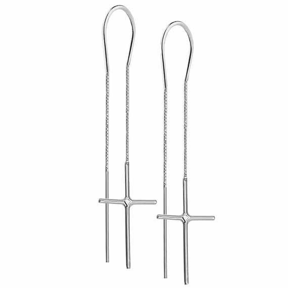 Podwójne przekładane kolczyki krzyżyki