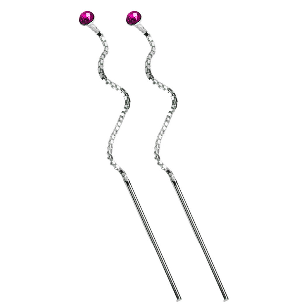 Kolczyki przekładane z cyrkonią 2,5 mm różowe