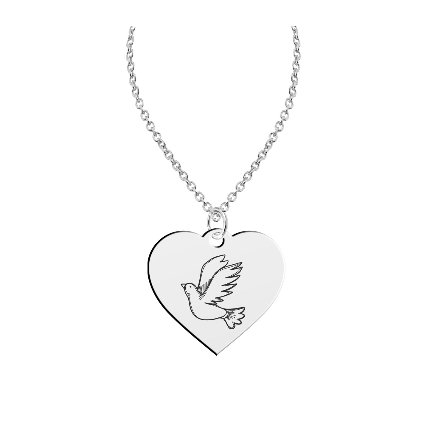 Grawerowana zawieszka na pamiątkę I Komunii Świętej - gołąb