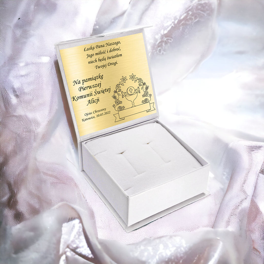 Pudełko Pamiątka Pierwszej Komunii Świętej - Twój własny tekst