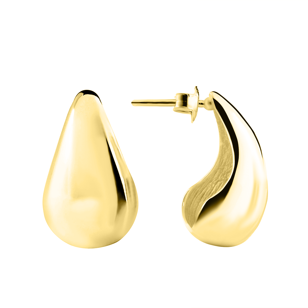 Kolczyki krople otwarte pozłacane 2,1 cm