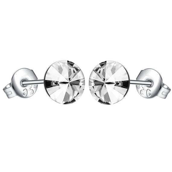 Kolczyki rivoli 6mm białe